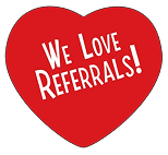 Referral appreciation heart graphic