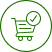 Green cart and checkmark symbol