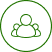 Three people silhouette in circle
