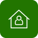 User inside house symbol