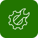 Maintenance icon with gear and wrench